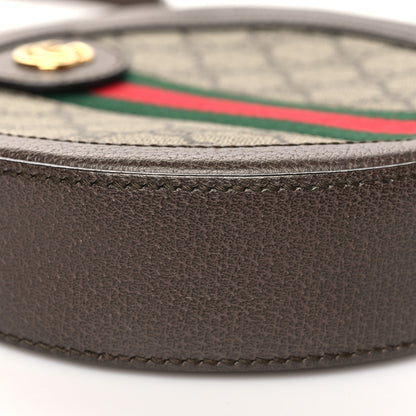 Gucci GG Supreme Monogram Web Mini Ophidia Round Shoulder Bag Brown 9 of 10