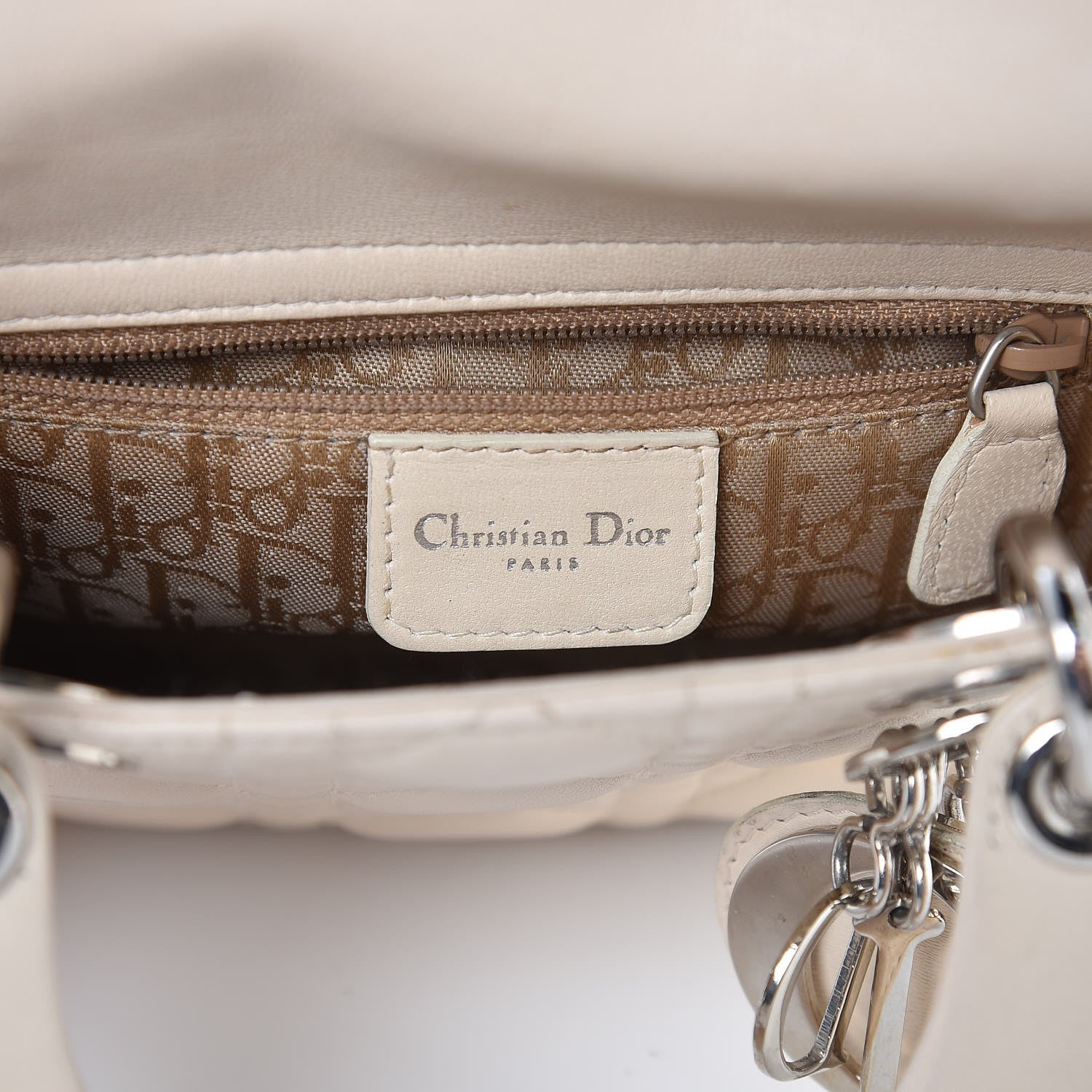 Christian Dior Lambskin Cannage Mini Lady Dior Light Beige 6 of 20