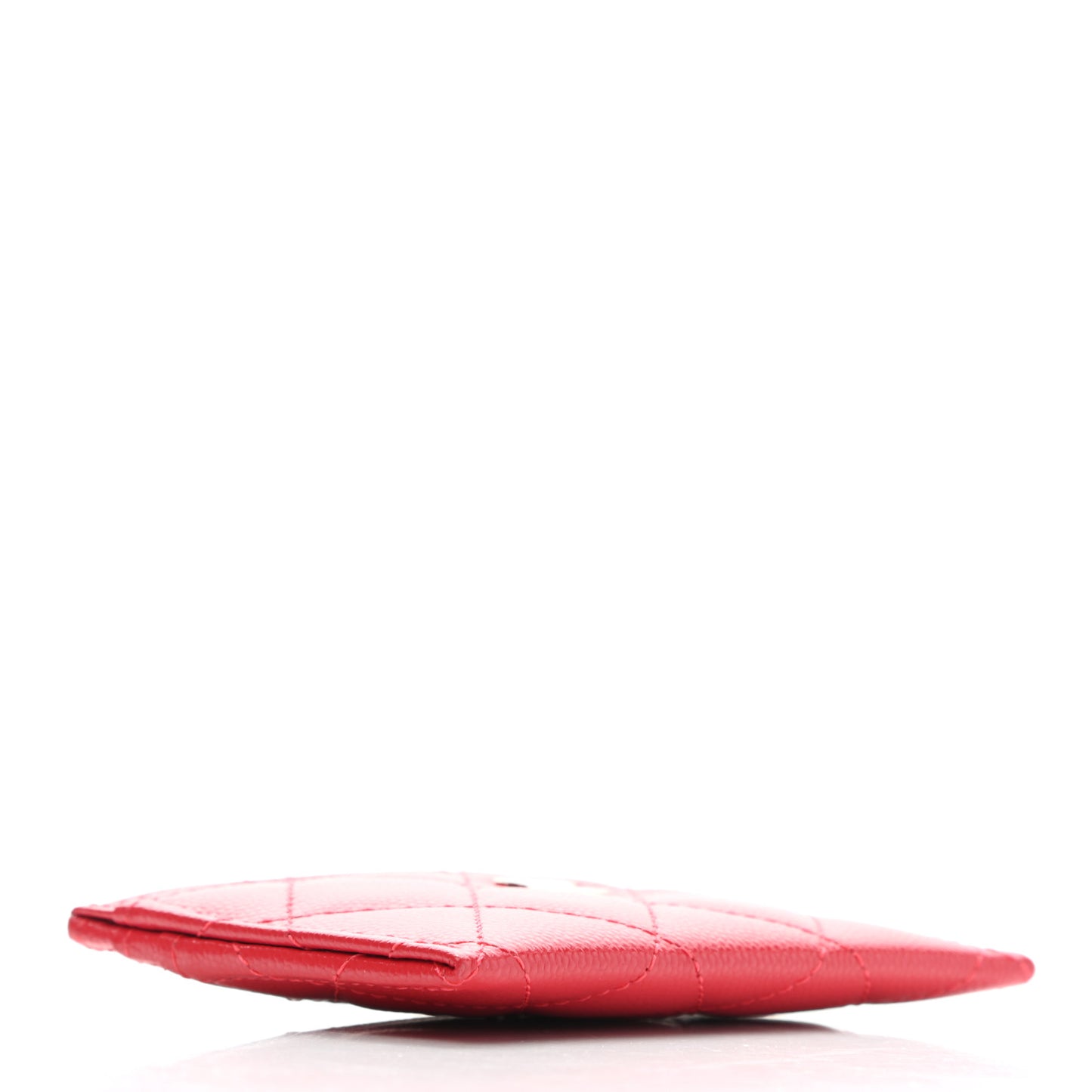 Caviar Quilted Card Holder Red