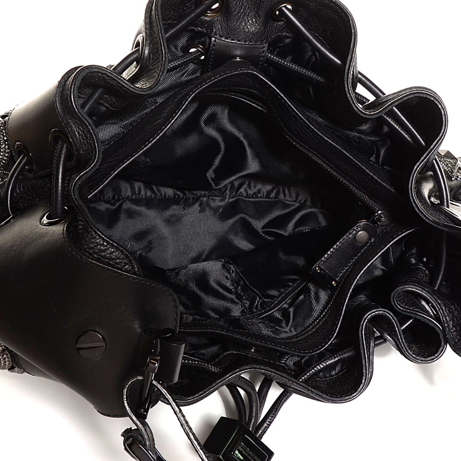 Burberry Calfskin Mason Warrior Studded Hobo Black 5 of 8