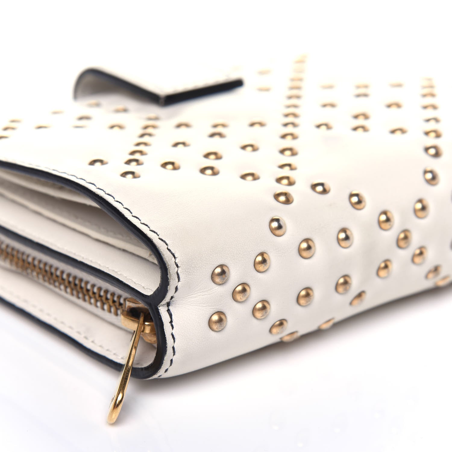 Christian Dior Lambskin Cannage Studded Lady Dior Eden Wallet White 12 of 18