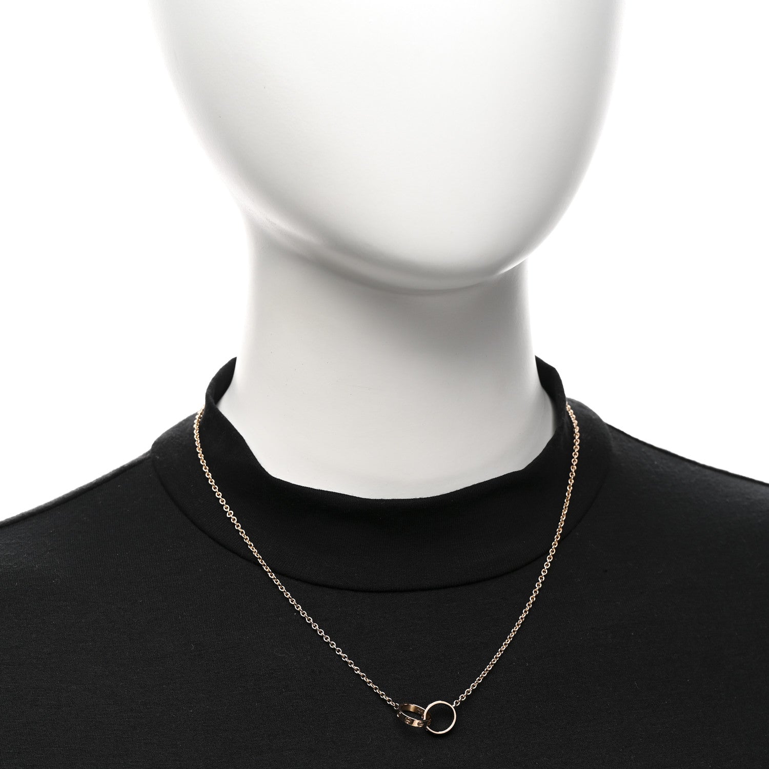 Cartier 18K Pink Gold Interlocking LOVE Necklace 2 of 5