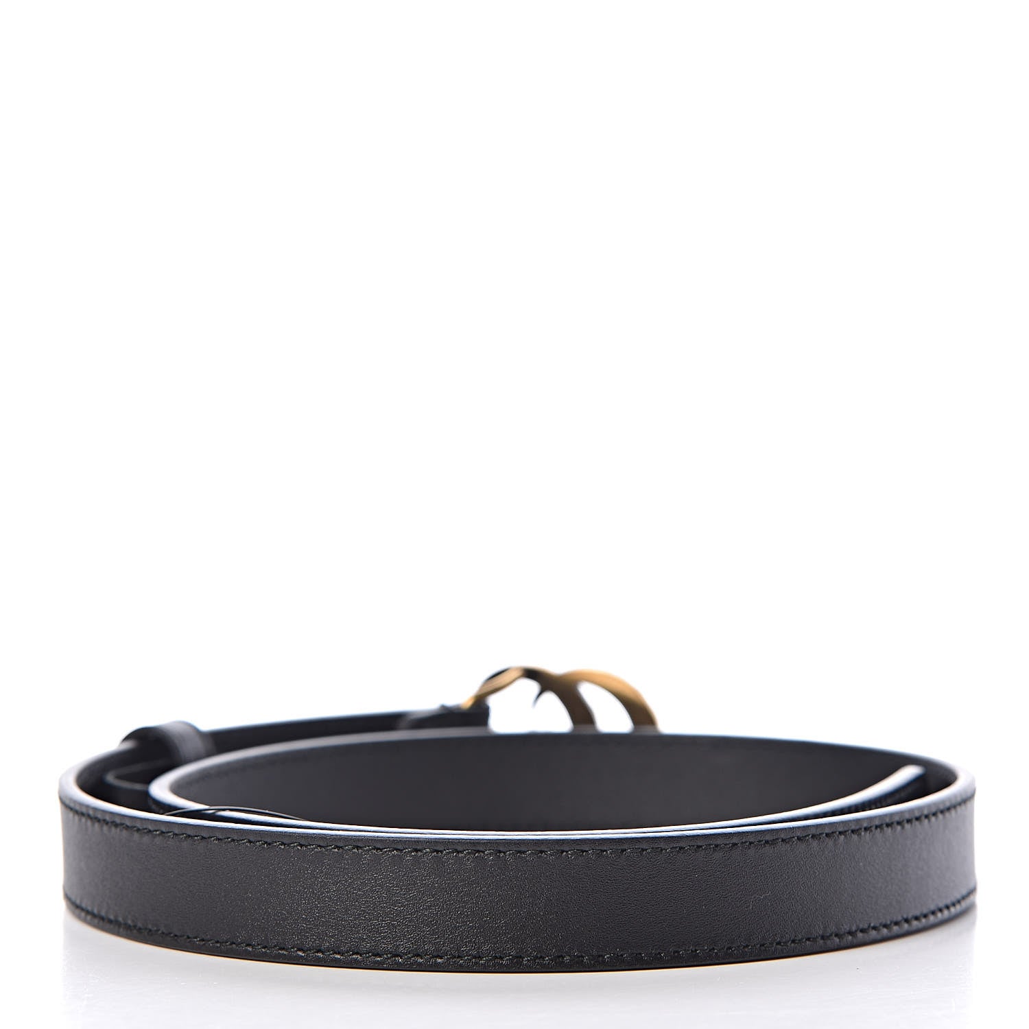 Gucci Calfskin Pearl Double G 20mm Belt 65 26 Black Cream 3 of 6