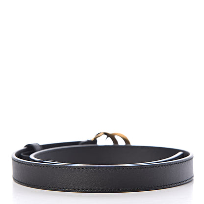 Gucci Calfskin Pearl Double G 20mm Belt 65 26 Black Cream 3 of 6