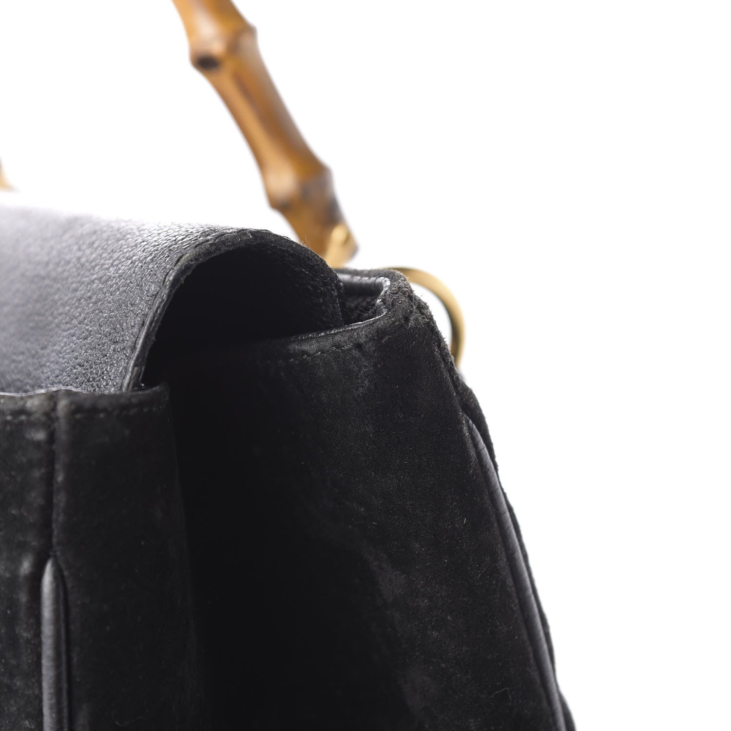 Gucci Suede Bamboo Top Handle Bag Black 12 of 12