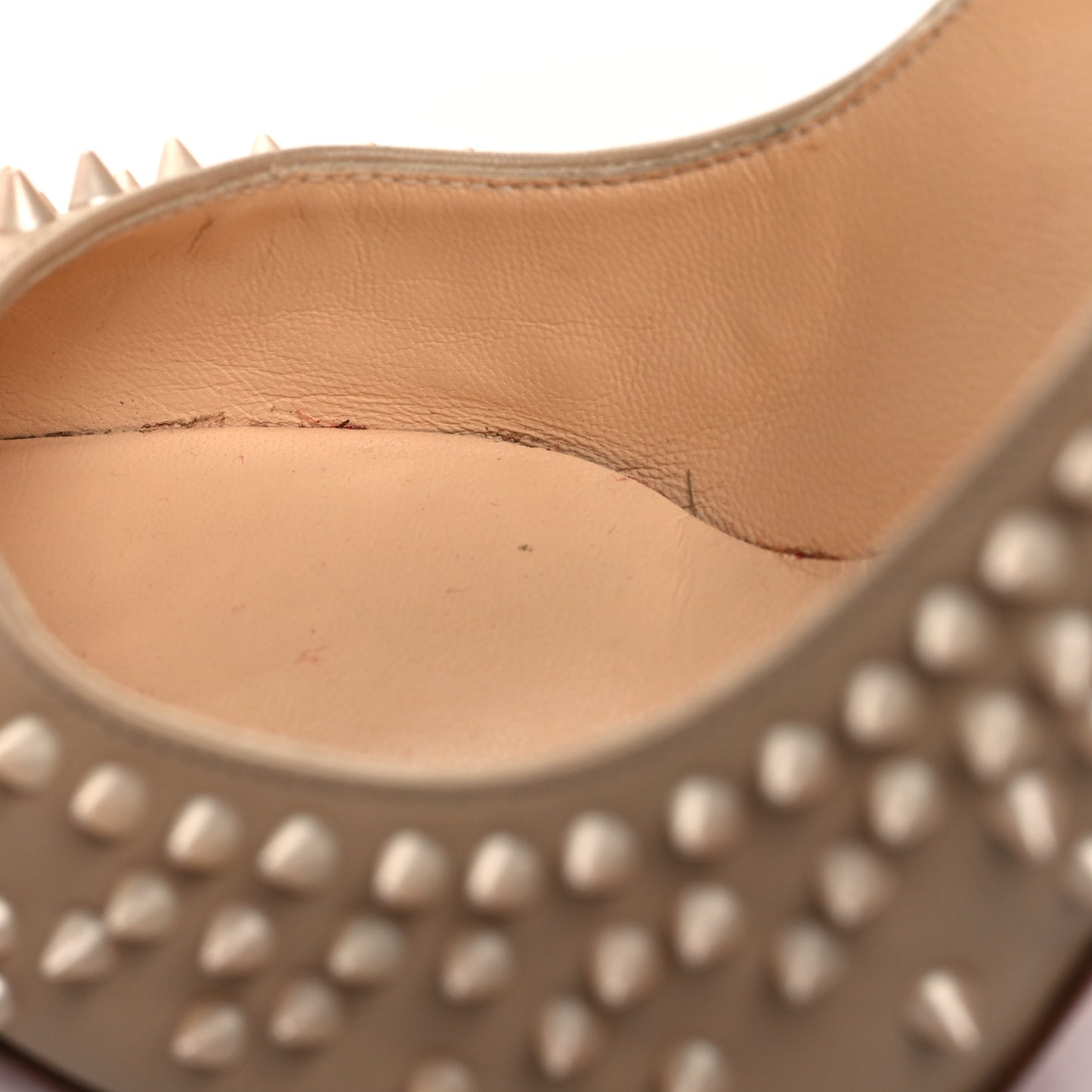 Nappa Studded Escarpic 100 Pumps 37.5 Nude Apricot