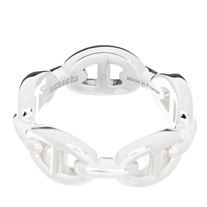 Hermes Sterling Silver PM Chaine d'Ancre Enchainee Band Ring 54 6.75 4 of 7