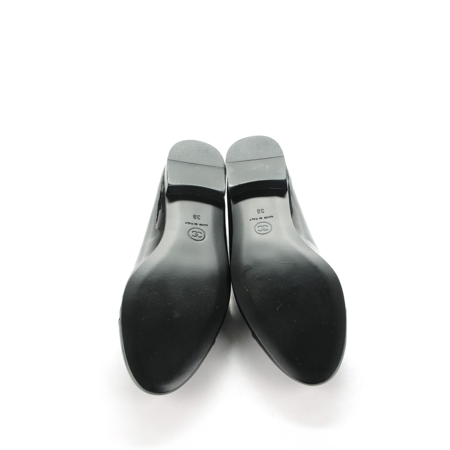 Patent CC Cap Toe Ballerina Flats 38 Black