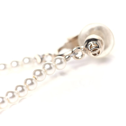Chanel Pearl CC Drop Clip On Earrings Gold 7 of 7
