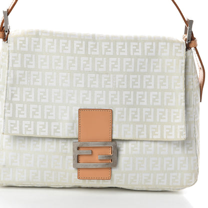 Fendi Zucchino Mama Baguette White Beige 6 of 8