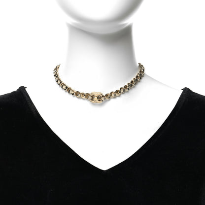 Chanel Metallic Lambskin CC Turnlock Chain Choker M Gold 2 of 6
