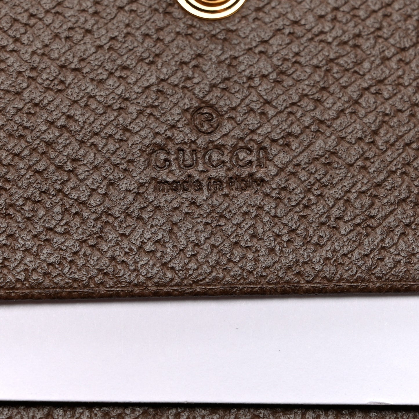 GG Supreme Monogram Web Ophidia Chain Card Case Wallet Beige New Acero