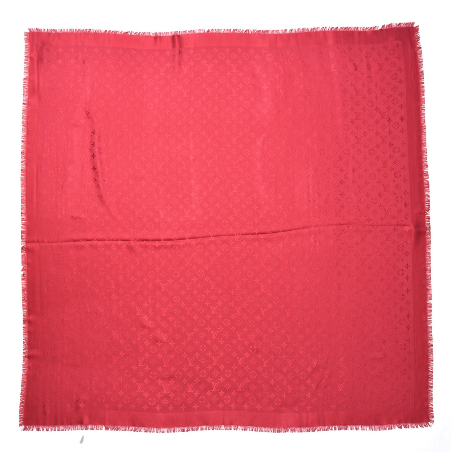 Silk Wool Monogram Shawl Pomme D'Amour