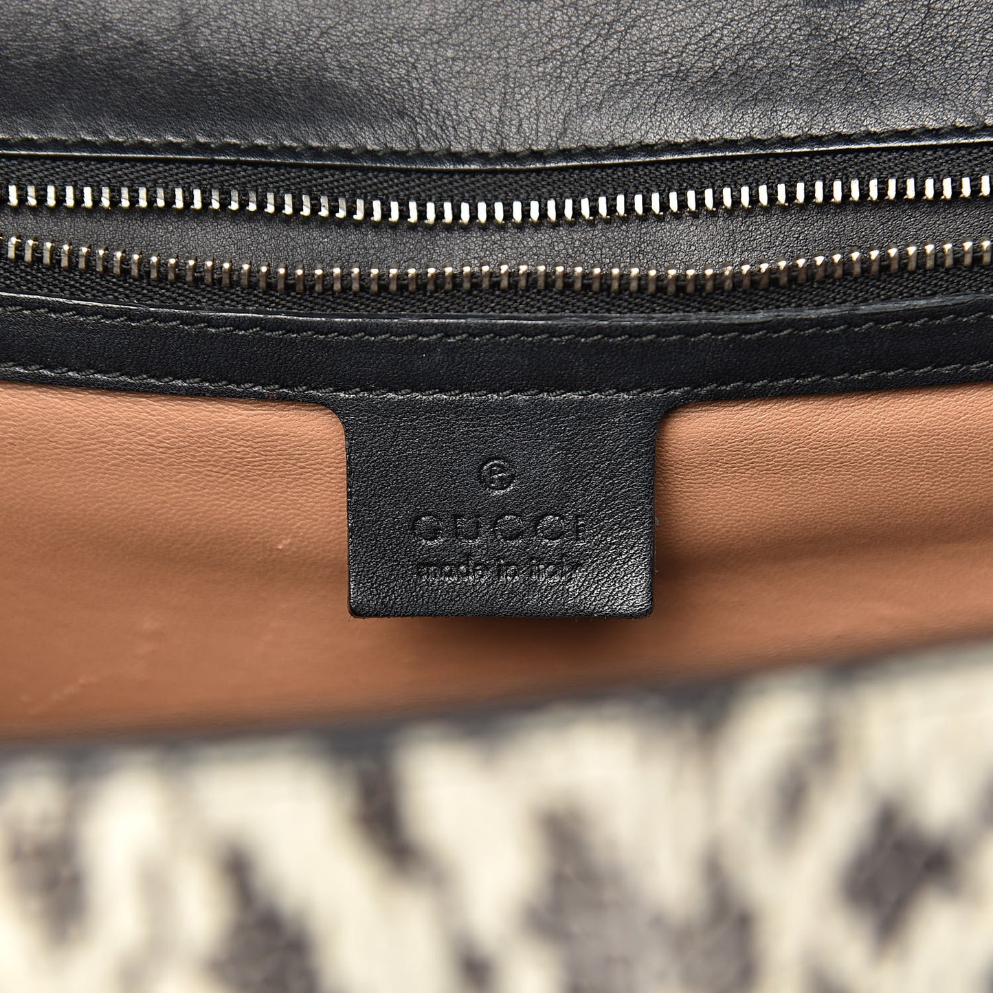 Snakeskin Small Lilith Top Handle Bag Beige
