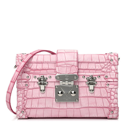 Louis Vuitton Alligator Petite Malle Pink 1 of 10