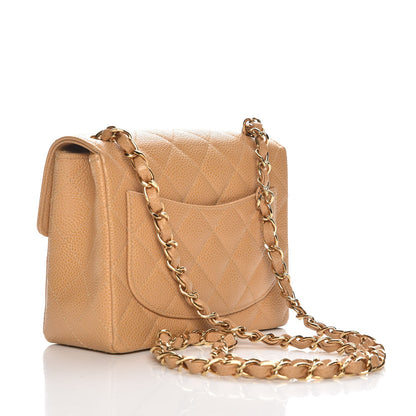 Chanel Caviar Quilted Mini Square Flap Beige 3 of 7