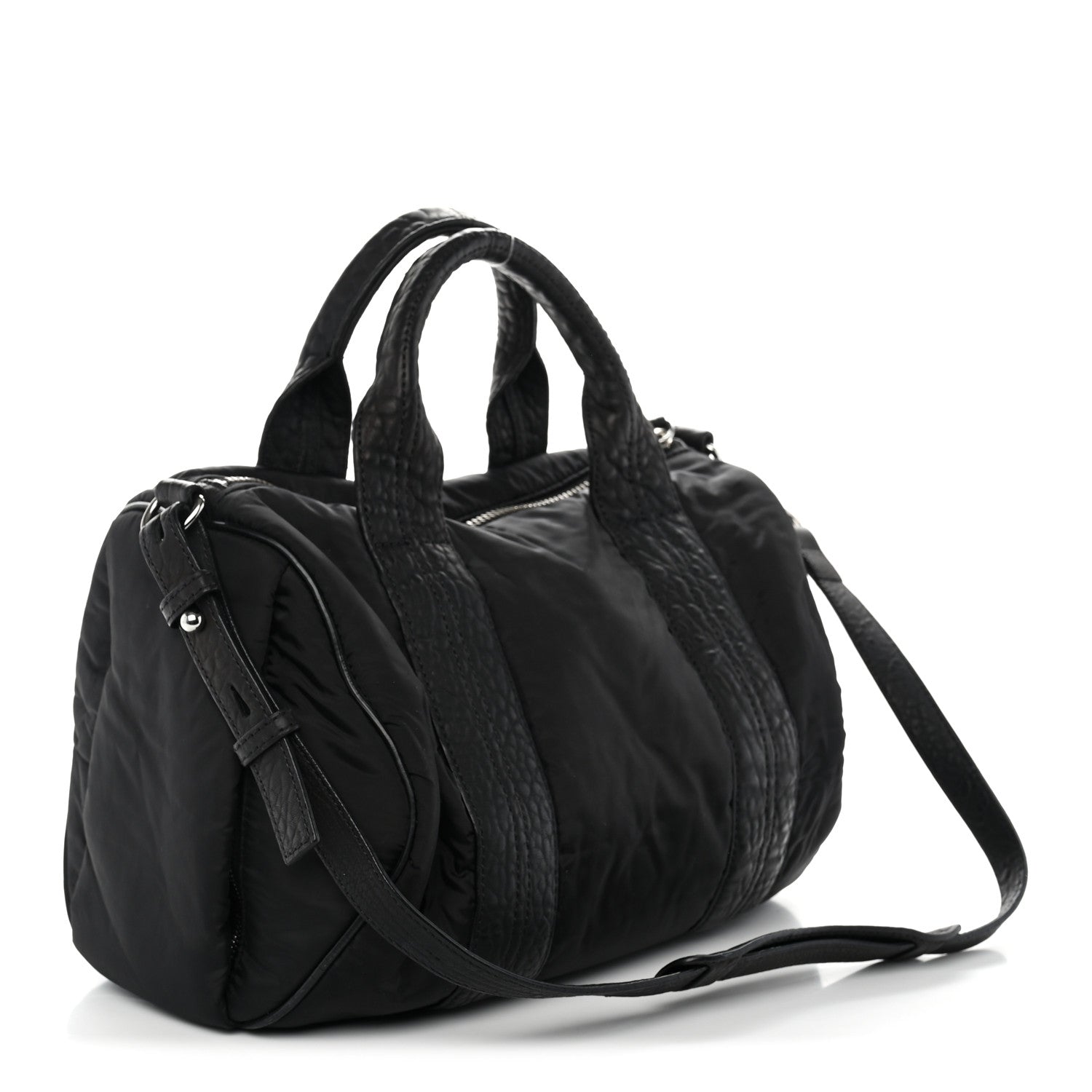 Alexander Wang Nylon Pebbled Lambskin Rocco Nickel Hardware Black 3 of 13