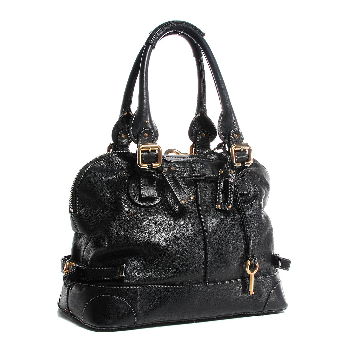 Leather Paddington Tote Black