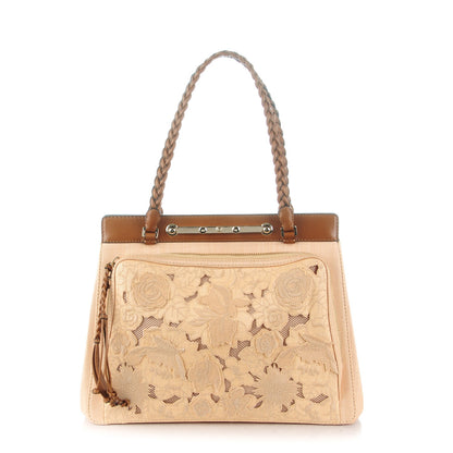Valentino Garavani Straw Lace Demetra Satchel Natural 1 of 7