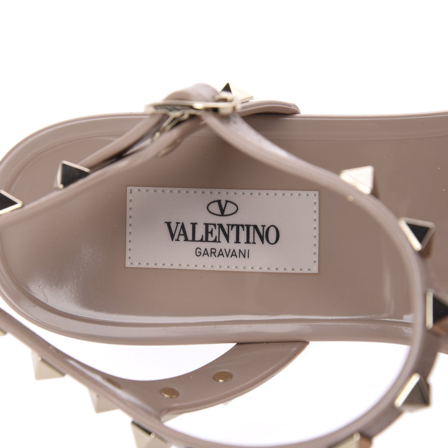 PVC Jelly Rockstud Caged Sandals 38 Poudre