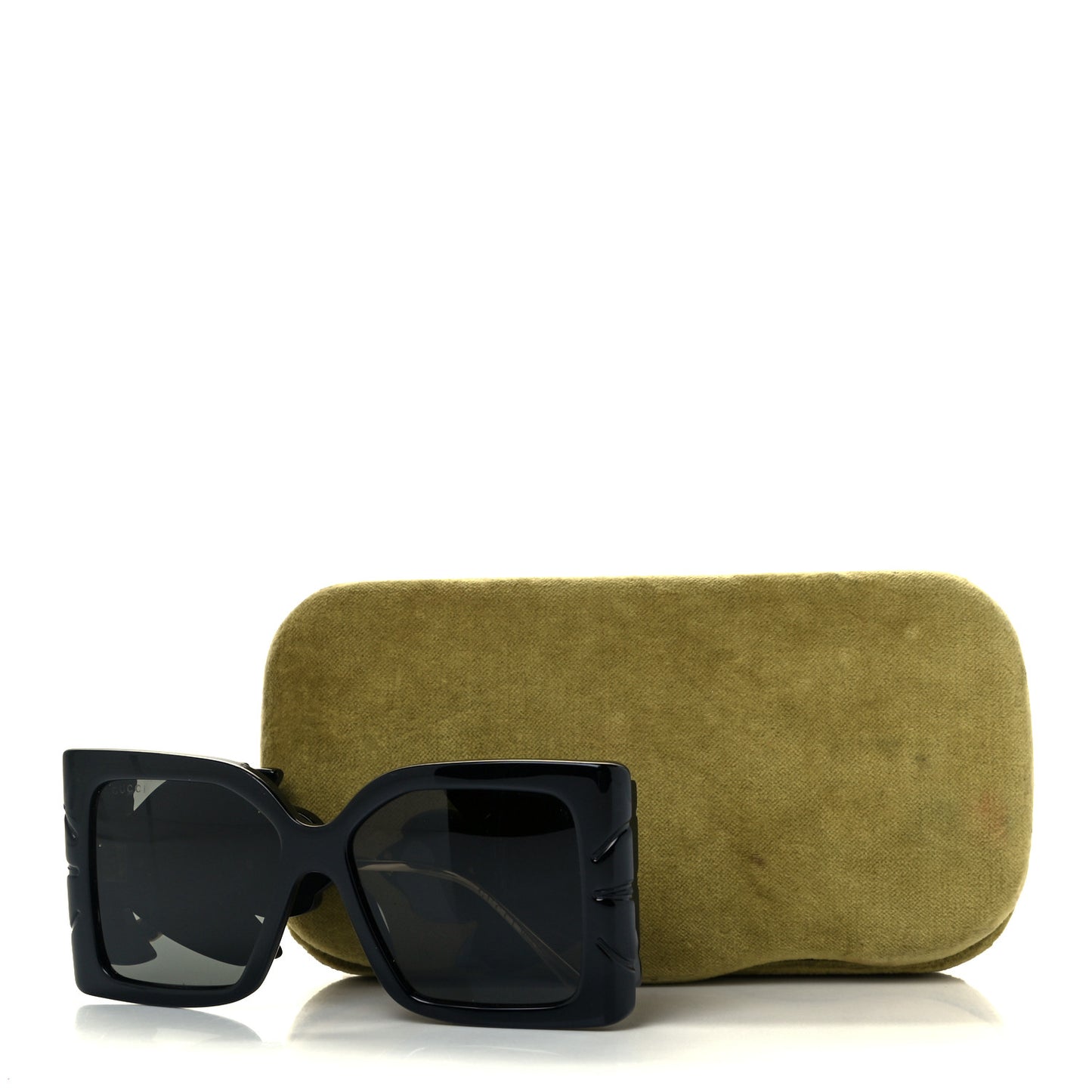 Acetate Square Frame Wing Sunglasses GG0535S Black