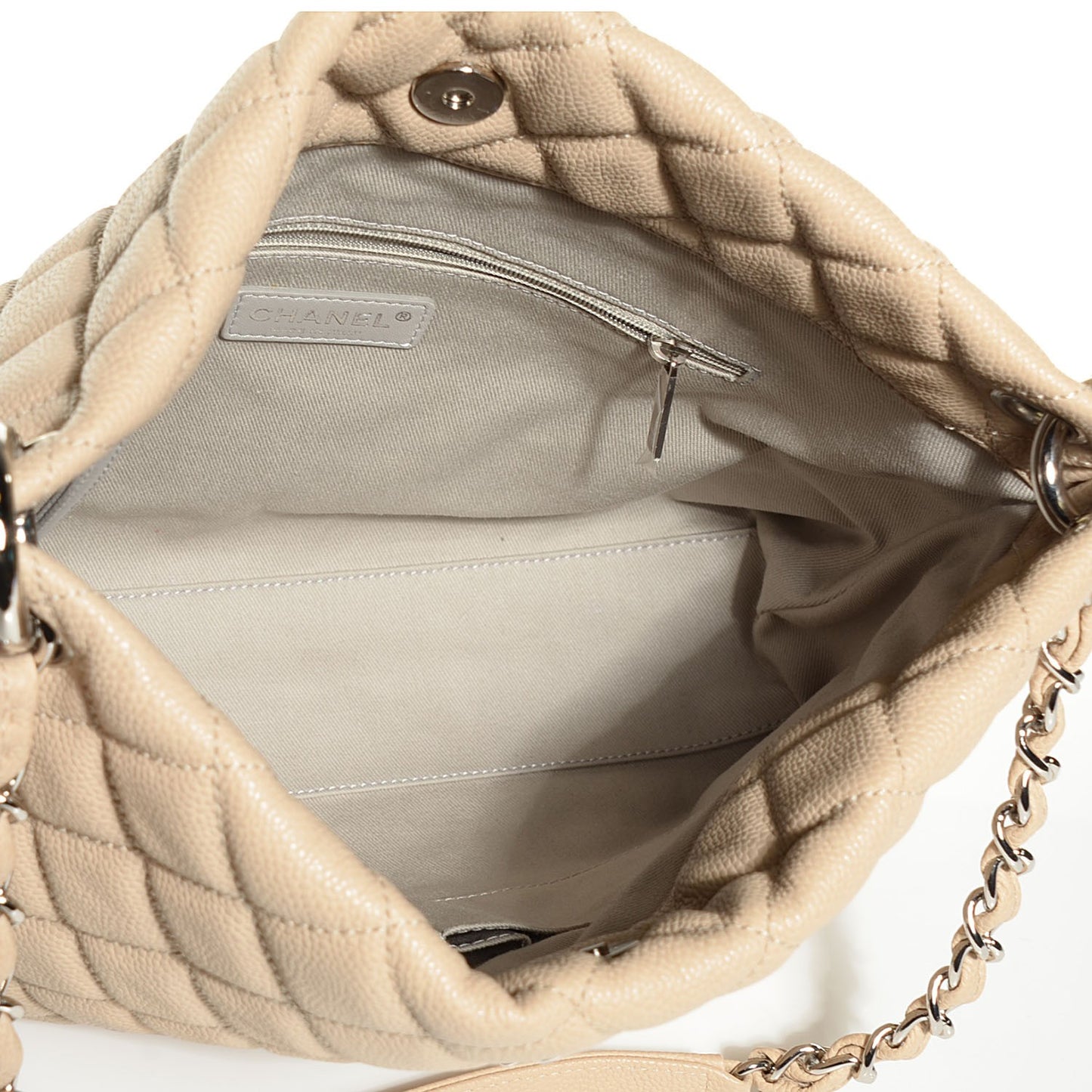 Caviar Easy Zip Tote Beige Clair