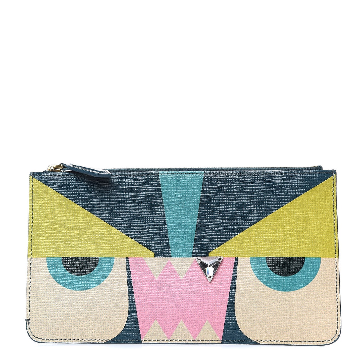 Vitello Crystal Tooth Monster Zip Pouch Oceano Multicolor