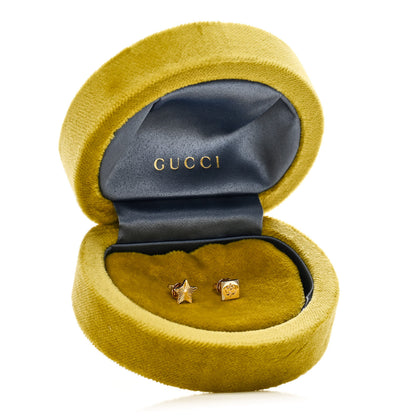 Gucci 18K Yellow Gold Icon Square Star Earrings 5 of 5