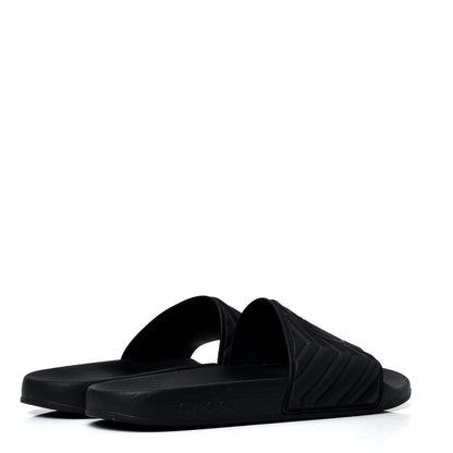 Gucci Rubber Matelasse Womens Slide Sandals 39 Black 3 of 5