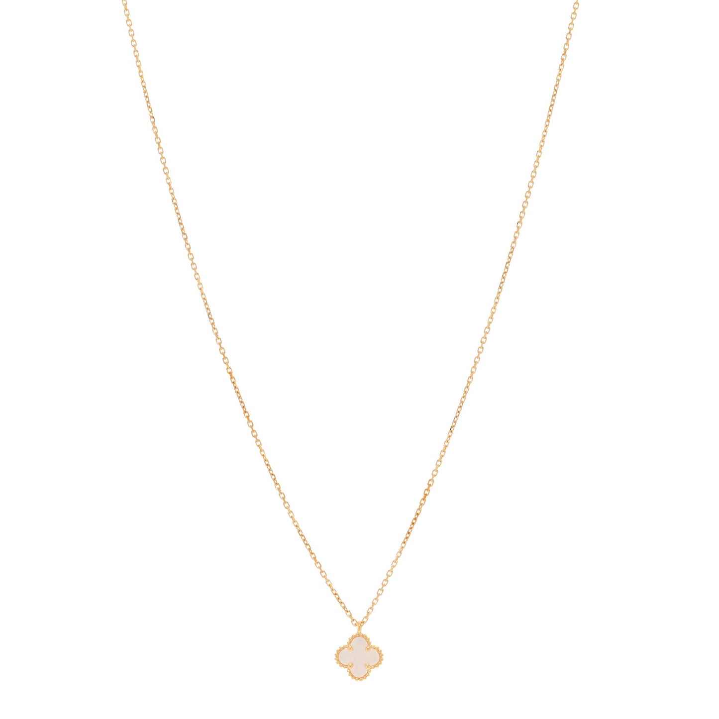 18K Yellow Gold Mother of Pearl Sweet Alhambra Pendant Necklace
