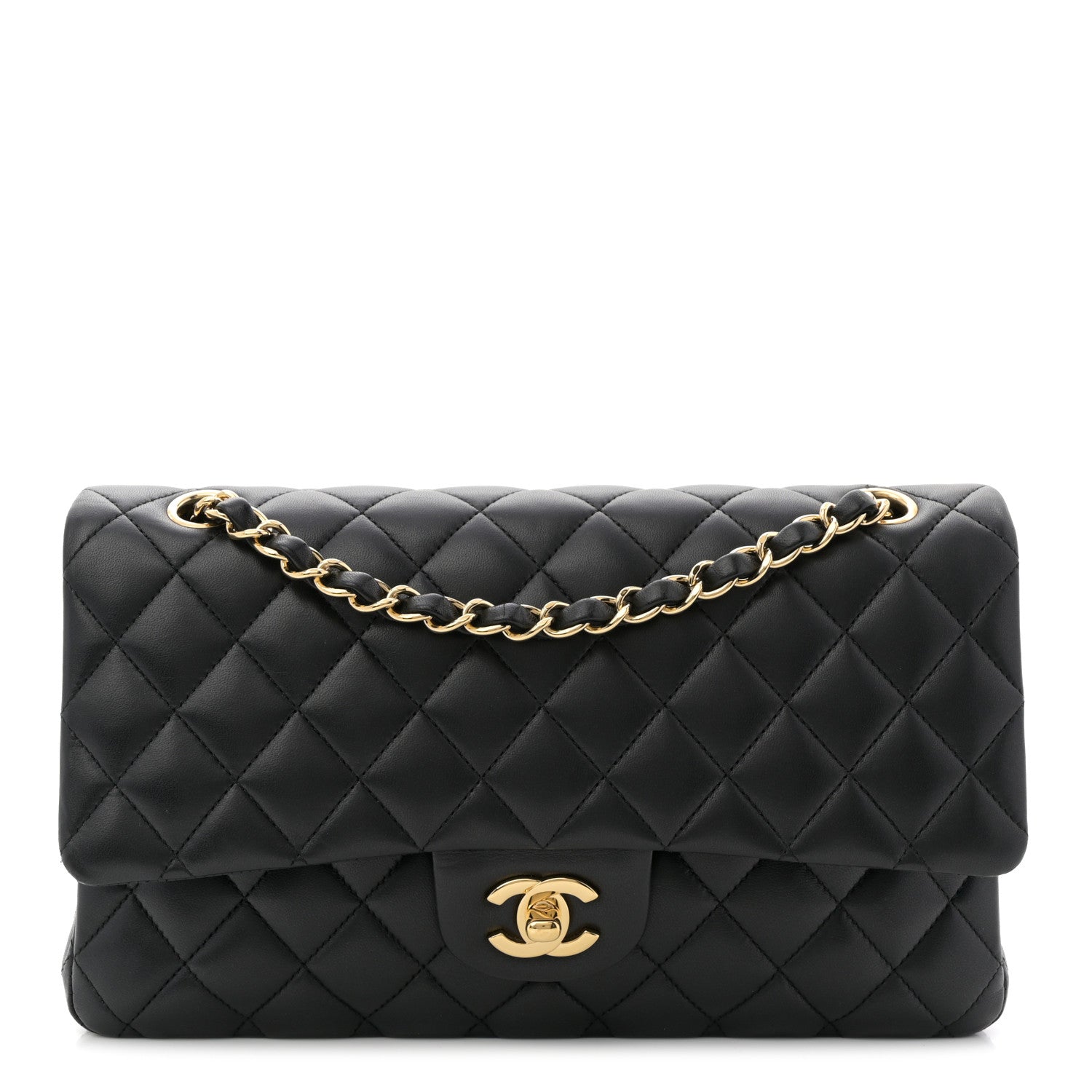 Chanel Lambskin Quilted Medium Double Flap Black 1 of 10