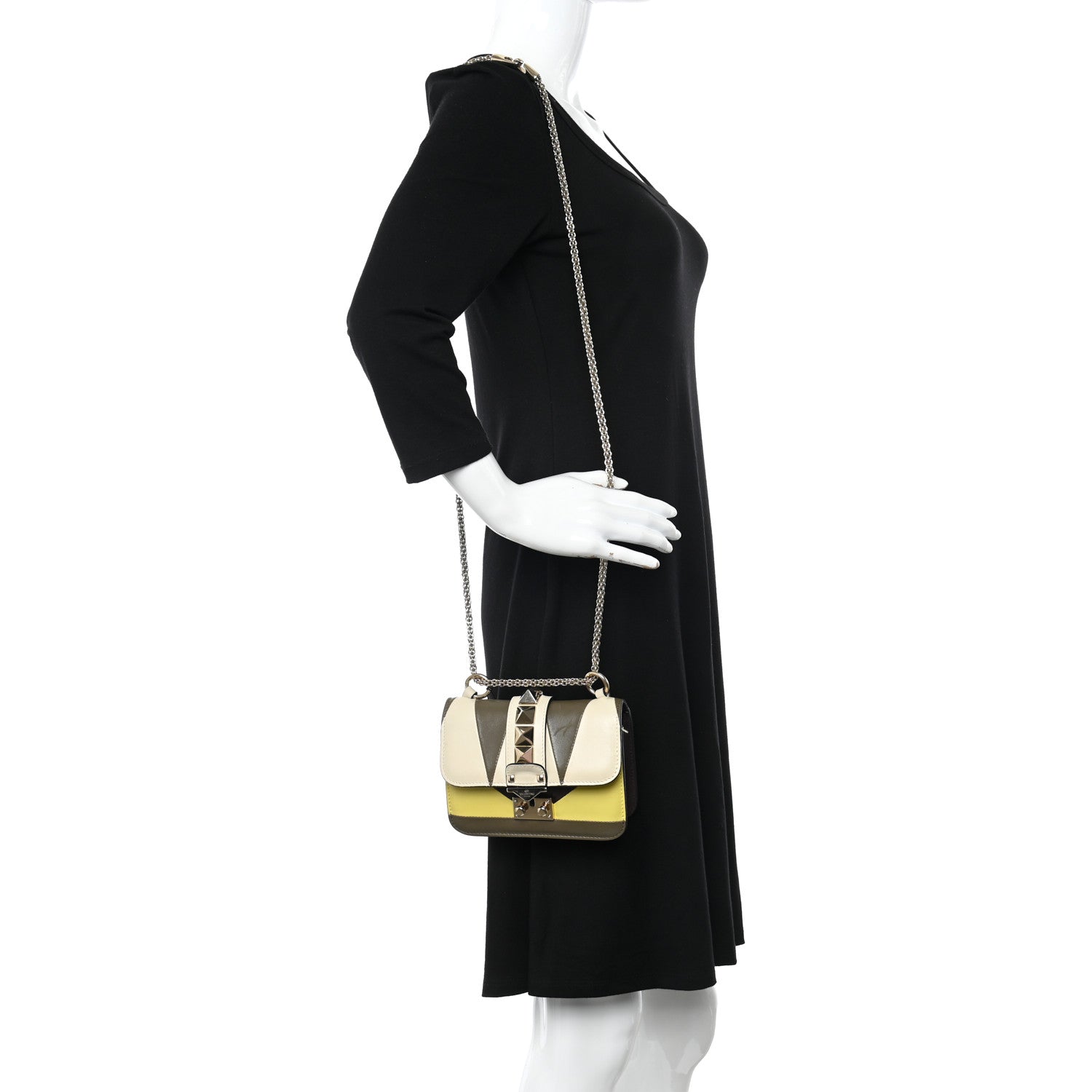 Valentino Garavani Vitello Colorblock Mini Glam Lock Rockstud Flap Multicolor 2 of 15