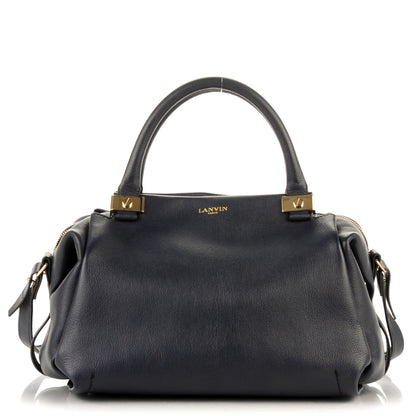 Lanvin Goatskin Trilogy Bowling Bag Midnight Blue 1 of 8