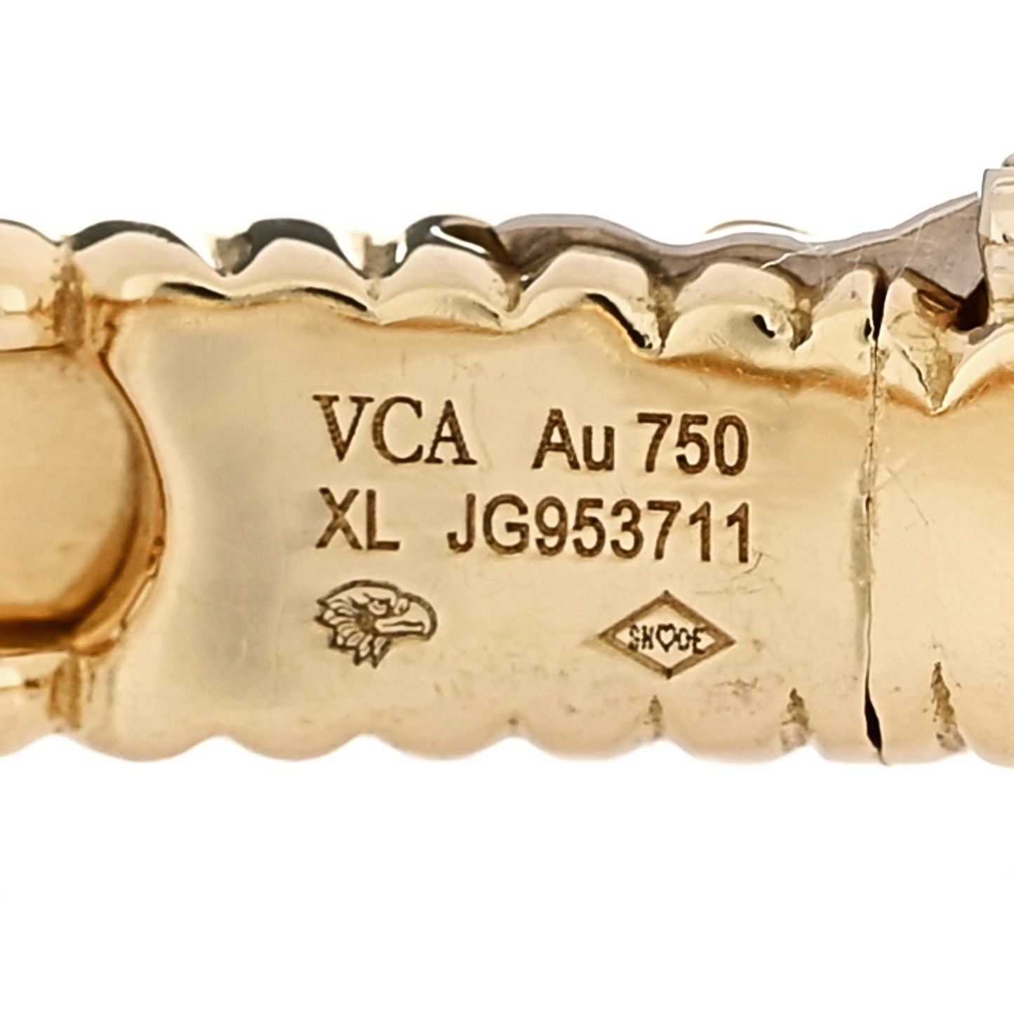 18K Yellow Gold Diamond Perlee Sweet Clovers Bracelet XL