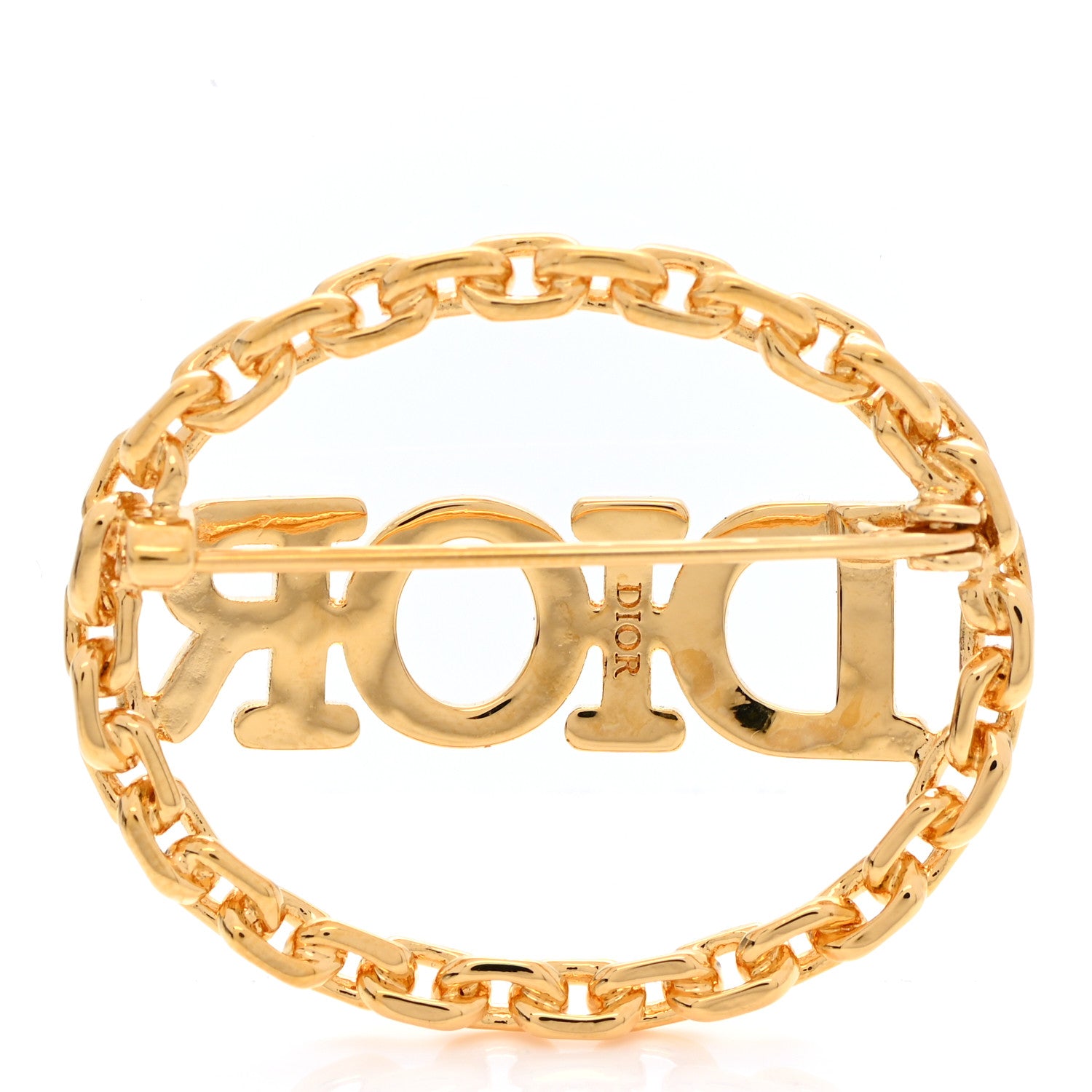 Christian Dior Crystal Dior(r)evolution Logo Brooch Gold Multicolor 3 of 4