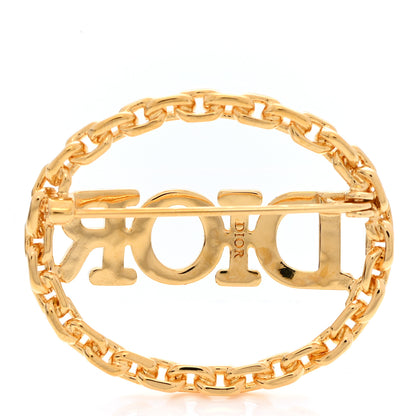 Christian Dior Crystal Dior(r)evolution Logo Brooch Gold Multicolor 3 of 4