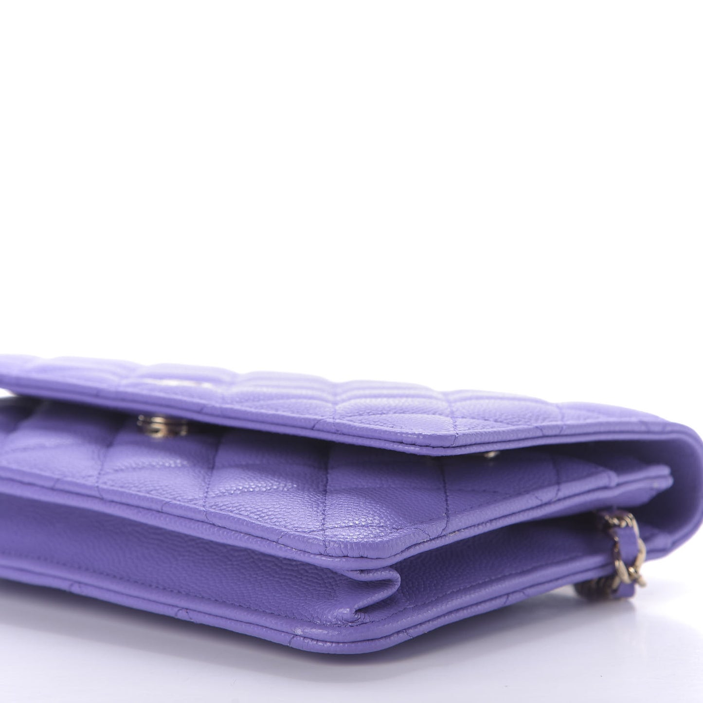 Caviar Quilted Wallet On Chain WOC Purple