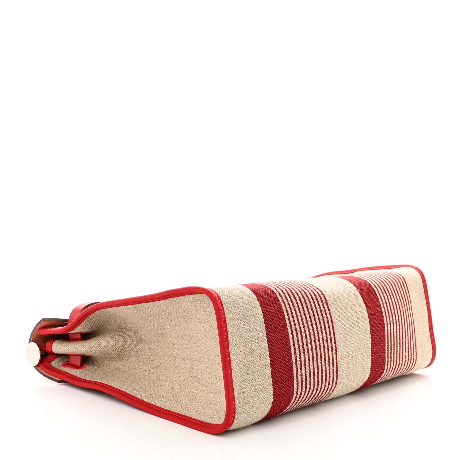 Hermes Vache Hunter Toile H Vibration Herbag Zip 31 PM Bordeaux Ficelle Rouge Piment 5 of 12