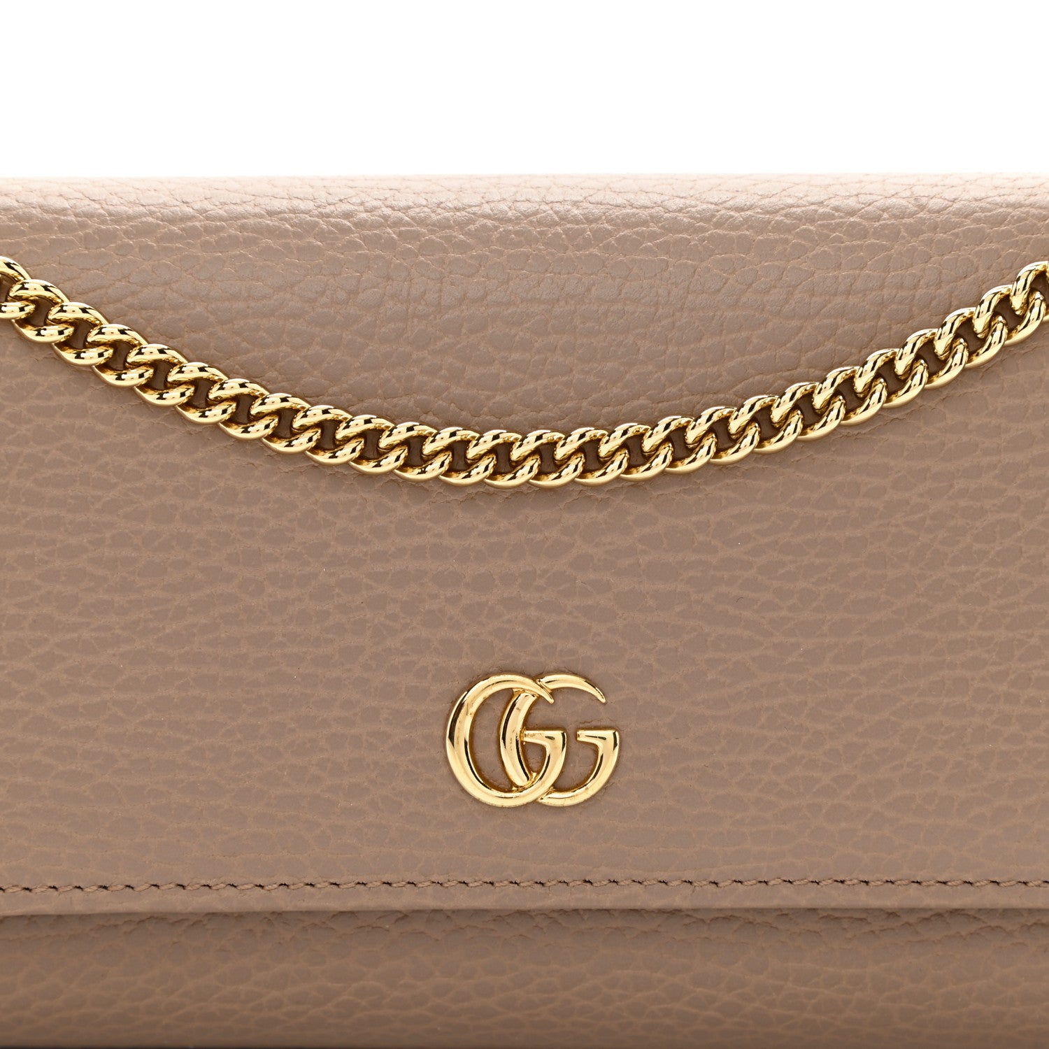Gucci Dollar Calfskin Petite GG Marmont Wallet Chain Bag Porcelain Rose 8 of 9
