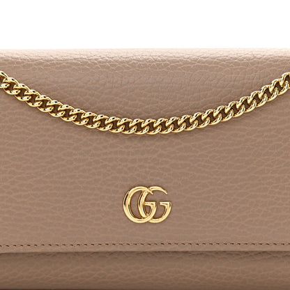 Gucci Dollar Calfskin Petite GG Marmont Wallet Chain Bag Porcelain Rose 8 of 9
