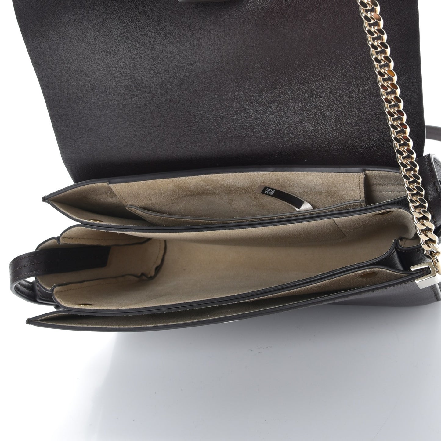 Suede Calfskin Small Faye Shoulder Bag Carbon Brown