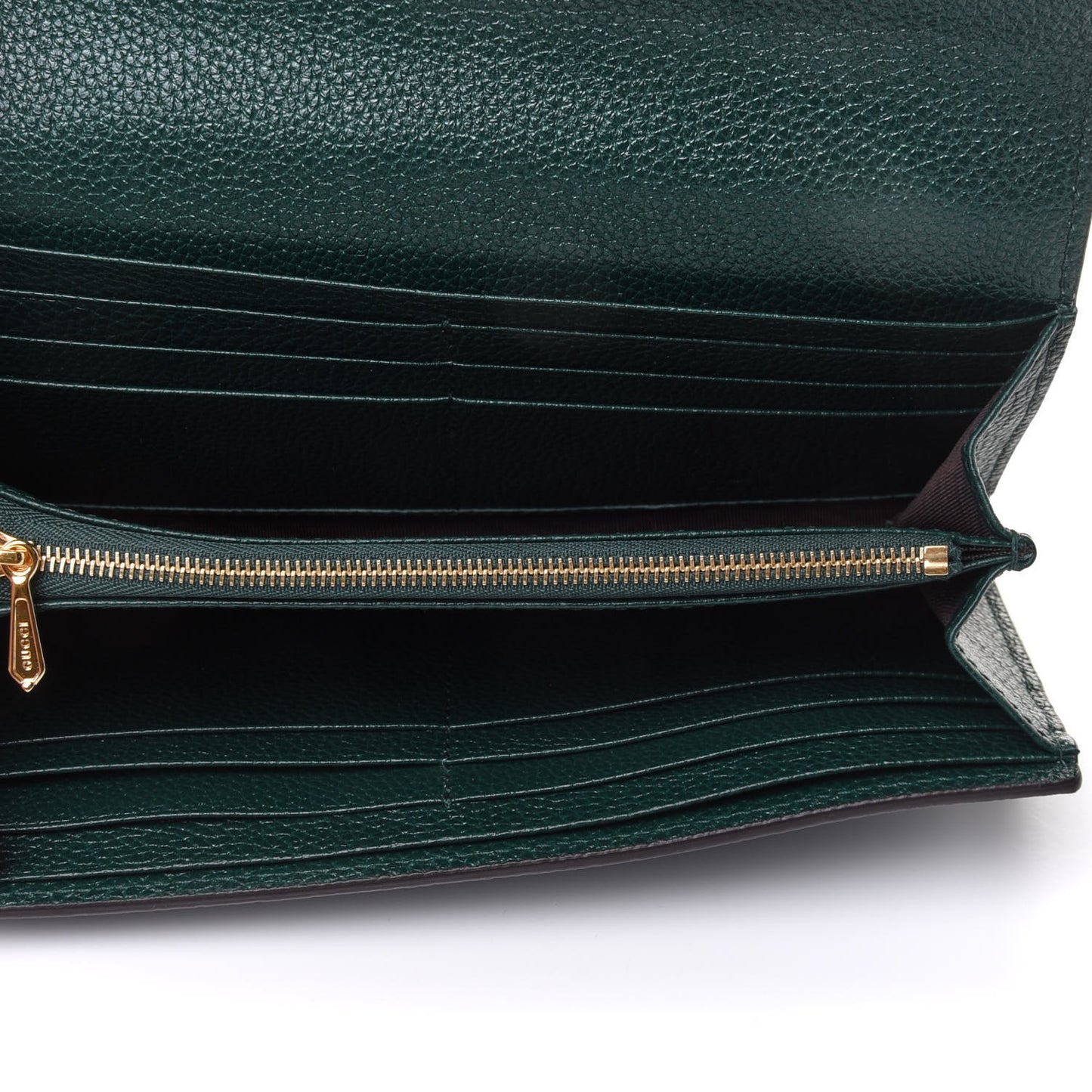 Grainy Calfskin Zumi Continental Wallet Vintage Green