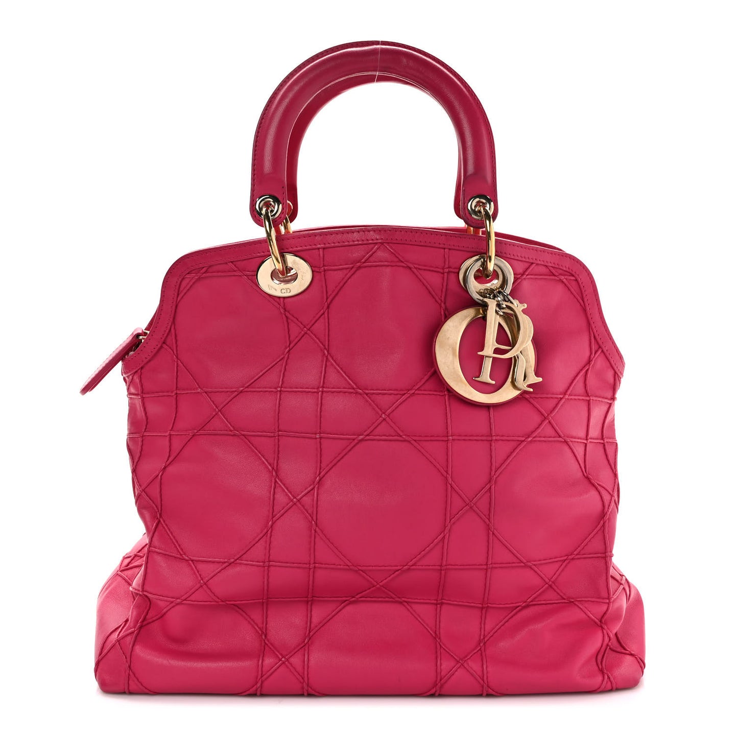Lambskin Cannage Medium Granville Tote Fuchsia