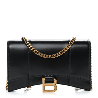 Balenciaga Shiny Box Calfskin Hourglass Chain Bag Black 1 of 8