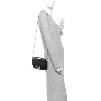 Fendi Nappa FF 1974 Embossed Mini Baguette Black 2 of 10