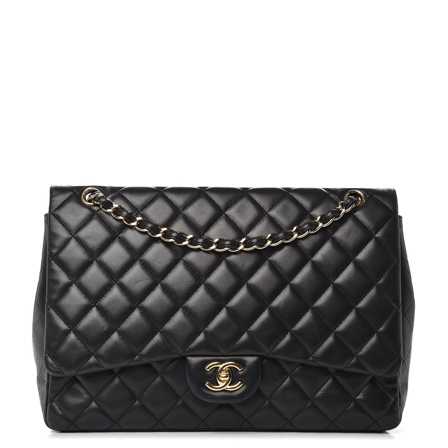 Chanel Lambskin Quilted Maxi Single Flap Black 1 of 14