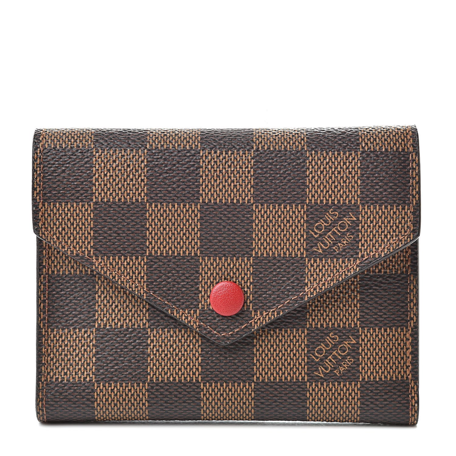 Louis Vuitton Damier Ebene Victorine Wallet Red 1 of 7