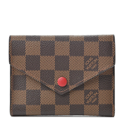 Louis Vuitton Damier Ebene Victorine Wallet Red 1 of 7