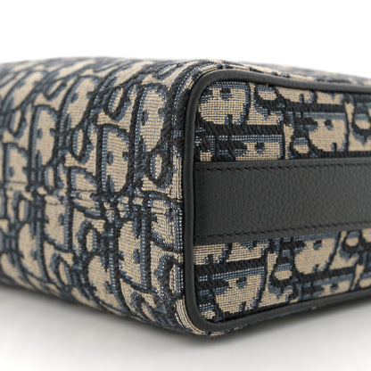 Christian Dior Oblique Jacquard Grained Calfskin Lingot Pouch Beige Black 9 of 9