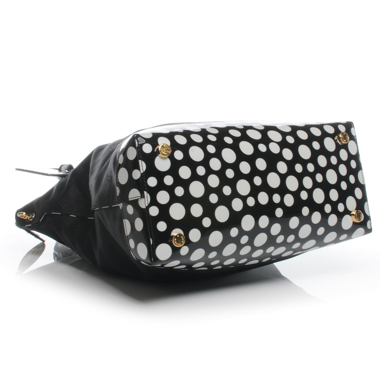 Louis Vuitton Nylon Kusama Infinity Dots Lockit Vertical MM Black White 4 of 7
